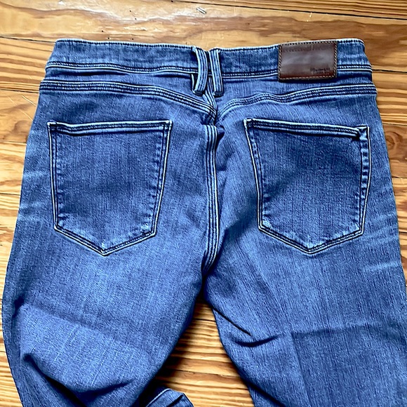 Madewell Medium Wash Rail Straight Leg Mid Rise Whiskered Jeans 28x34 - Picture 5 of 6